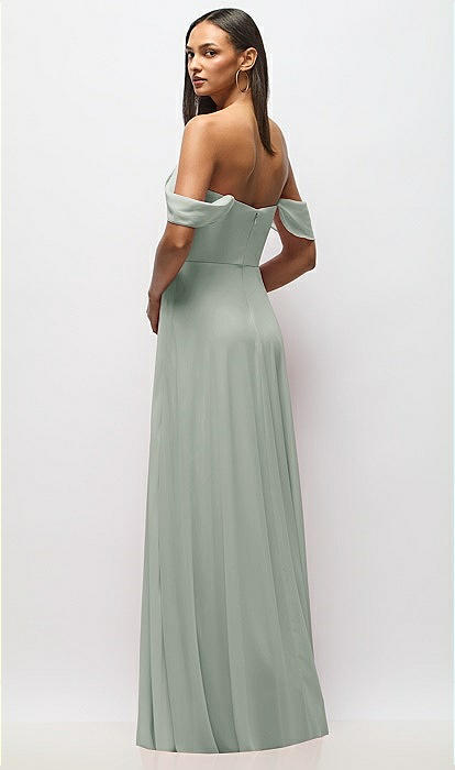 Chiffon Corset Maxi Bridesmaid Dress With Removable Off-the