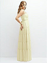 Side View Thumbnail - Butter Yellow Modern Regency Chiffon Tiered Maxi Dress with Tie-Back
