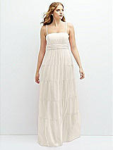 Front View Thumbnail - Ivory Modern Regency Chiffon Tiered Maxi Dress with Tie-Back