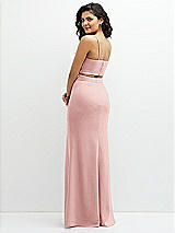 Rear View Thumbnail - Rose Crepe Mix-and-Match High Waist Fit and Flare Skirt