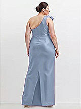 Alt View 2 Thumbnail - Cloudy Oversized Flower One-Shoulder Satin Column Dress