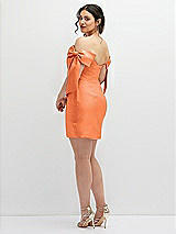 Alt View 4 Thumbnail - Portofino Orange Satin Off-the-Shoulder Bow Corset Fit and Flare Mini Dress