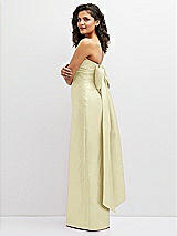 Side View Thumbnail - Butter Yellow Strapless Draped Bodice Column Dress with Oversized Bow
