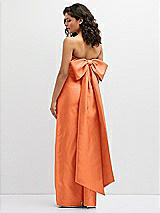 Rear View Thumbnail - Portofino Orange Strapless Draped Bodice Column Dress with Oversized Bow