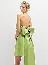 Alt View 1 Thumbnail - Mojito Strapless Satin Column Mini Dress with Oversized Bow