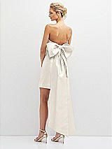 Rear View Thumbnail - Ivory Strapless Satin Column Mini Dress with Oversized Bow
