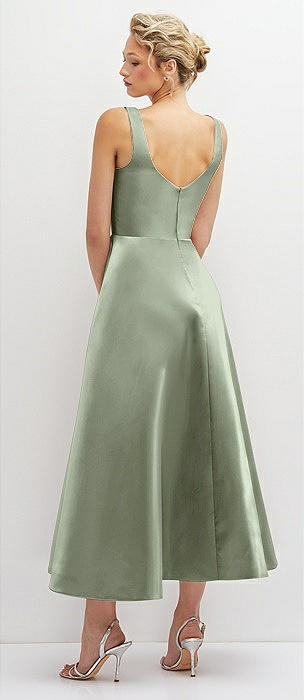 green emerald velvet dress Sage 3/4 Pocket Twirl Dress