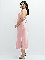 Alt View 2 Thumbnail - Ballet Pink Strapless Midi Bias Column Dress with Peek-a-Boo Corset Back