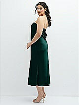 Alt View 2 Thumbnail - Evergreen Strapless Midi Bias Column Dress with Peek-a-Boo Corset Back