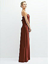 Side View Thumbnail - Auburn Moon Strapless Maxi Bias Column Dress with Peek-a-Boo Corset Back