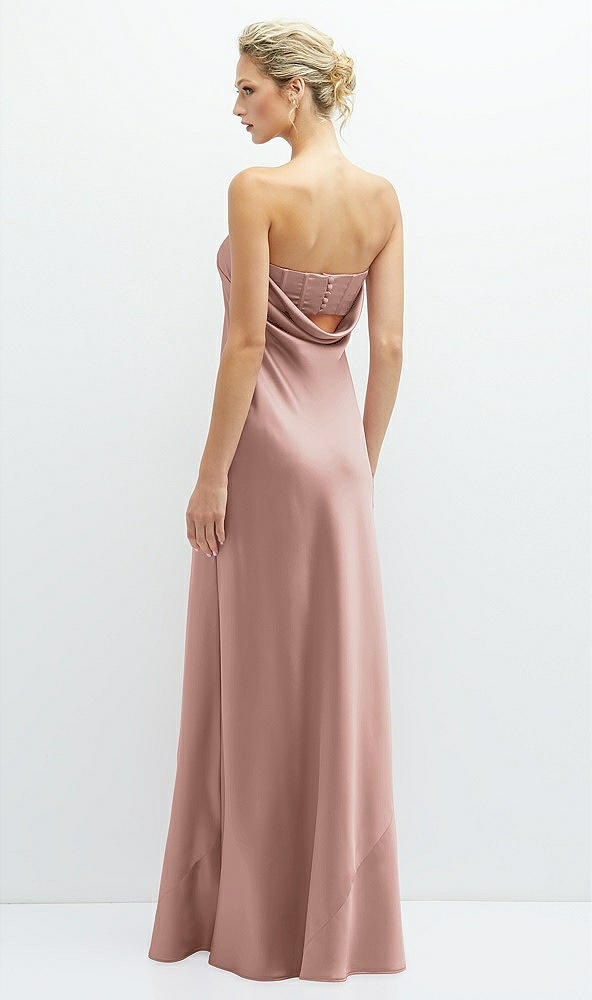 Back View - Neu Nude Strapless Maxi Bias Column Dress with Peek-a-Boo Corset Back