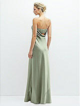 Rear View Thumbnail - Sage Strapless Maxi Bias Column Dress with Peek-a-Boo Corset Back