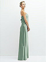 Side View Thumbnail - Seagrass Strapless Maxi Bias Column Dress with Peek-a-Boo Corset Back