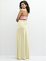 Rear View Thumbnail - Butter Yellow Satin Mix-and-Match High Waist Seamed Bias Skirt