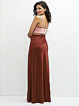 Rear View Thumbnail - Auburn Moon Satin Mix-and-Match High Waist Seamed Bias Skirt