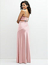 Rear View Thumbnail - Ballet Pink Satin Mix-and-Match High Waist Seamed Bias Skirt