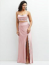 Alt View 1 Thumbnail - Ballet Pink Satin Mix-and-Match Draped Midriff Top
