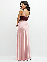 Alt View 2 Thumbnail - Cabernet Satin Mix-and-Match Draped Midriff Top