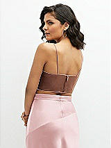 Rear View Thumbnail - Cognac Satin Mix-and-Match Draped Midriff Top