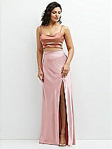 Alt View 1 Thumbnail - Copper Penny Satin Mix-and-Match Draped Midriff Top