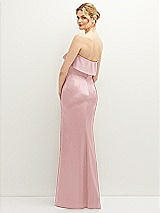 Rear View Thumbnail - Ballet Pink Soft Ruffle Cuff Strapless Trumpet Dress with Front Slit