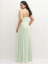 Rear View Thumbnail - Mint Green Soft Cowl-Neck A-Line Maxi Dress with Adjustable Straps