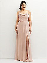 Front View Thumbnail - Cameo Soft Cowl-Neck A-Line Maxi Dress with Adjustable Straps
