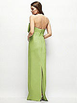 Alt View 4 Thumbnail - Mojito Strapless Satin Column Maxi Dress with Oversized Handcrafted Bow