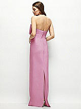 Alt View 4 Thumbnail - Powder Pink Strapless Satin Column Maxi Dress with Oversized Handcrafted Bow