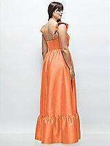 Alt View 3 Thumbnail - Portofino Orange Satin Corset Maxi Dress with Ruffle Straps & Skirt