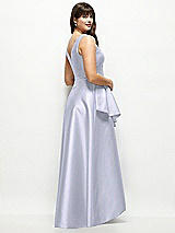 Rear View Thumbnail - Silver Dove Beaded Floral Bodice Satin Maxi Dress with Layered Ballgown Skirt