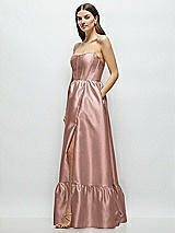 Side View Thumbnail - Neu Nude Strapless Cat-Eye Boned Bodice Maxi Dress with Ruffle Hem