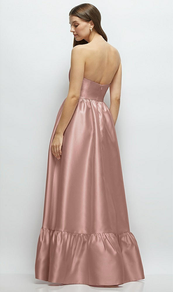 Back View - Neu Nude Strapless Cat-Eye Boned Bodice Maxi Dress with Ruffle Hem