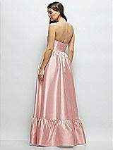Rear View Thumbnail - Rose Strapless Cat-Eye Boned Bodice Maxi Dress with Ruffle Hem
