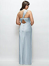 Alt View 3 Thumbnail - Mist Satin Twist Bandeau One-Shoulder Bias Maxi Dress