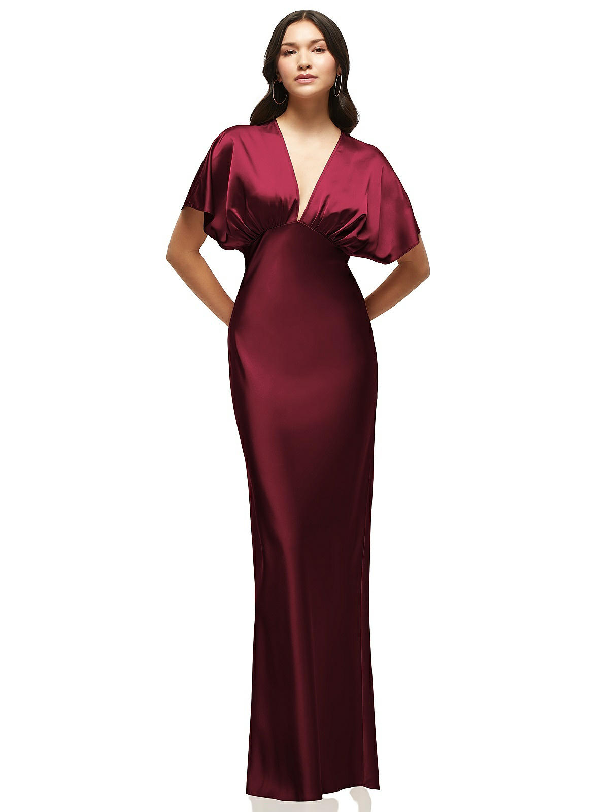 Adjustable Plunge Charmeuse Bias Cut Dress