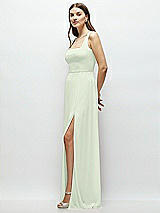 Side View Thumbnail - Mint Green Square Neck Chiffon Maxi Dress with Circle Skirt