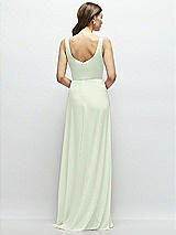 Rear View Thumbnail - Mint Green Square Neck Chiffon Maxi Dress with Circle Skirt