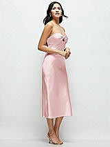 Side View Thumbnail - Ballet Pink Strapless Bow-Bandeau Cutout Satin Midi Slip Dress