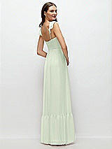 Rear View Thumbnail - Mint Green Ruffle Strap Chiffon Bustier Maxi Dress with Ruffle Hem A-Line Skirt
