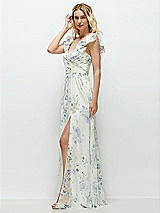 Alt View 3 Thumbnail - Bleu Garden Dramatic Ruffle Edge Strap Chiffon Maxi Dress