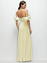 Side View Thumbnail - Butter Yellow Dramatic Ruffle Edge Strap Chiffon Maxi Dress