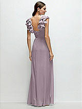 Alt View 2 Thumbnail - Lilac Dusk Dramatic Ruffle Edge Strap Chiffon Maxi Dress