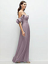 Rear View Thumbnail - Lilac Dusk Dramatic Ruffle Edge Strap Chiffon Maxi Dress