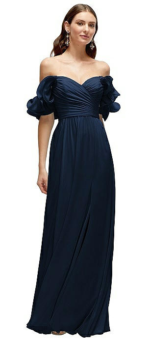 Dramatic Ruffle Edge Strap Chiffon Maxi Dress