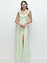 Alt View 1 Thumbnail - Mint Green Dramatic Ruffle Edge Strap Chiffon Maxi Dress