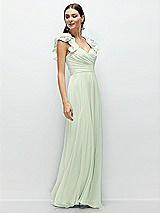 Alt View 3 Thumbnail - Mint Green Dramatic Ruffle Edge Strap Chiffon Maxi Dress