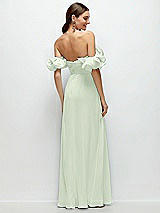 Side View Thumbnail - Mint Green Dramatic Ruffle Edge Strap Chiffon Maxi Dress