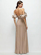 Side View Thumbnail - Topaz Dramatic Ruffle Edge Strap Chiffon Maxi Dress