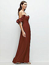 Rear View Thumbnail - Auburn Moon Dramatic Ruffle Edge Strap Chiffon Maxi Dress